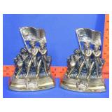 Pair of Metal American Revolution Book Ends