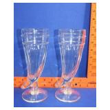 Indiana Glass Powder Horn Beer Glasses