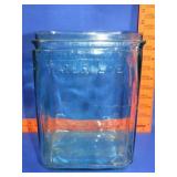 Aqua Green Glass Battery Jar