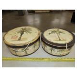 Two Decorative Palm Tree Boxes