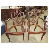 Pair Mahogany Shield Back Chairs