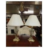 Nice Pair Gold Guiled Table Lamps - 30 Tall