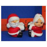 Ceramic Mr. & Mrs. Claus Candle Climbers