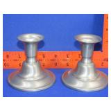 Pair of Pewter Candle Holders