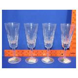 4 Waterford Crystal Lismore Champagne Flutes