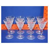 8 Waterford Crystal Cordial Glasses