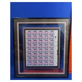 Framed Sheet of 1992 Elvis Stamps - 19x17