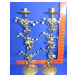 Pair of Metal Cherub Candle Sticks