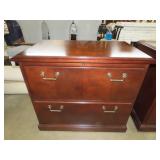 Kimball Mahogany Finish 2 Drawer File Cabinet
