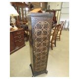 Narrow Decorated Media/Storage Cabinet