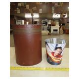 Metal Trash Can & Popcorn Bucket