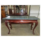 Mahogany Chippendale Marble Top Foyer Table