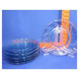 8 Fostoria Jamestown Blue Plates - 8'