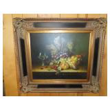 Framed Fruit Scene on Canvas - 34x30