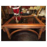 Glass Insert Drop Leaf Coffee Table