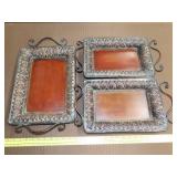 3pc Metal Tray Set