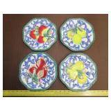 4 Fitz & Floyd Florentine Fruit Plates