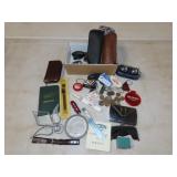 Lot w/ Glasses, Coins, Miniatures, Etc