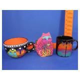 2 Cat Mugs & Zipper Bag