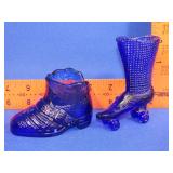 Blue Glass Roller Skate & Shoe