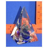 Art Glass Pyramid Paperweight