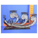 Peacock 3 Tier Candle Holder