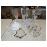 Table Lot of Crystal & Other Glass