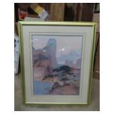 Framed Asian Scene Print - 33x39