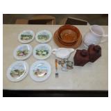 Table Lot of Glassware & Decor