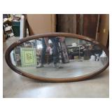 Wood Framed Oval Mirror - 42x20