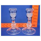 Pair of Glass Candle Holders