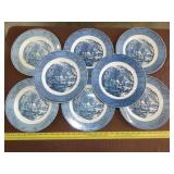 8 Currier & Ives Old Grist Mill Plates - 10'