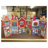 Painted Wood Hinged Town Decoration