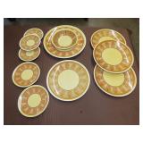 11 Piece Taylor Smith & Taylor Honey Gold Dishes