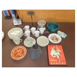 Table Lot of Glassware & Decor