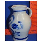 Blue Decorated Pottery Pitcher