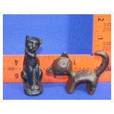 2 Small Cast Iron Cats