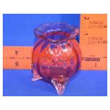 Small Footed Cranberry Vase