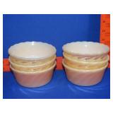 6 Fire King Peach Luster Casseroles