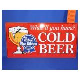 Metal PBR Beer Sign - 19x9 1/2
