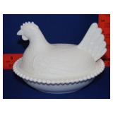 Indiana Milk Glass Hen on Nest - 7'