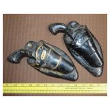 Pair of Chalk Style Western Pistol Wall Art