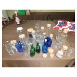 Lot of Glass Bottles w/ Tub/Lid