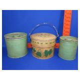 3 Painted Metal Cans