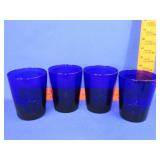 4 Libbey Cobalt Blue Tumblers