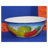 Decorated Enamel Bowl - 6.5'