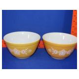 2 Pyrex Butterfly Gold Mixing Bowls #401