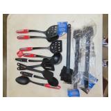 Lot of Kitchen Utensils & Grill Brushes