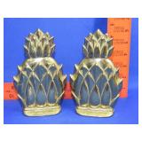 Pair of Brass Pineapple Bookends