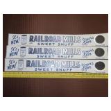 3 Railroad Mills Snuff Tin Signs